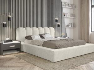 Nowoczesne łóżko tapicerowane DALLAS z pojemnikiem i stelażem